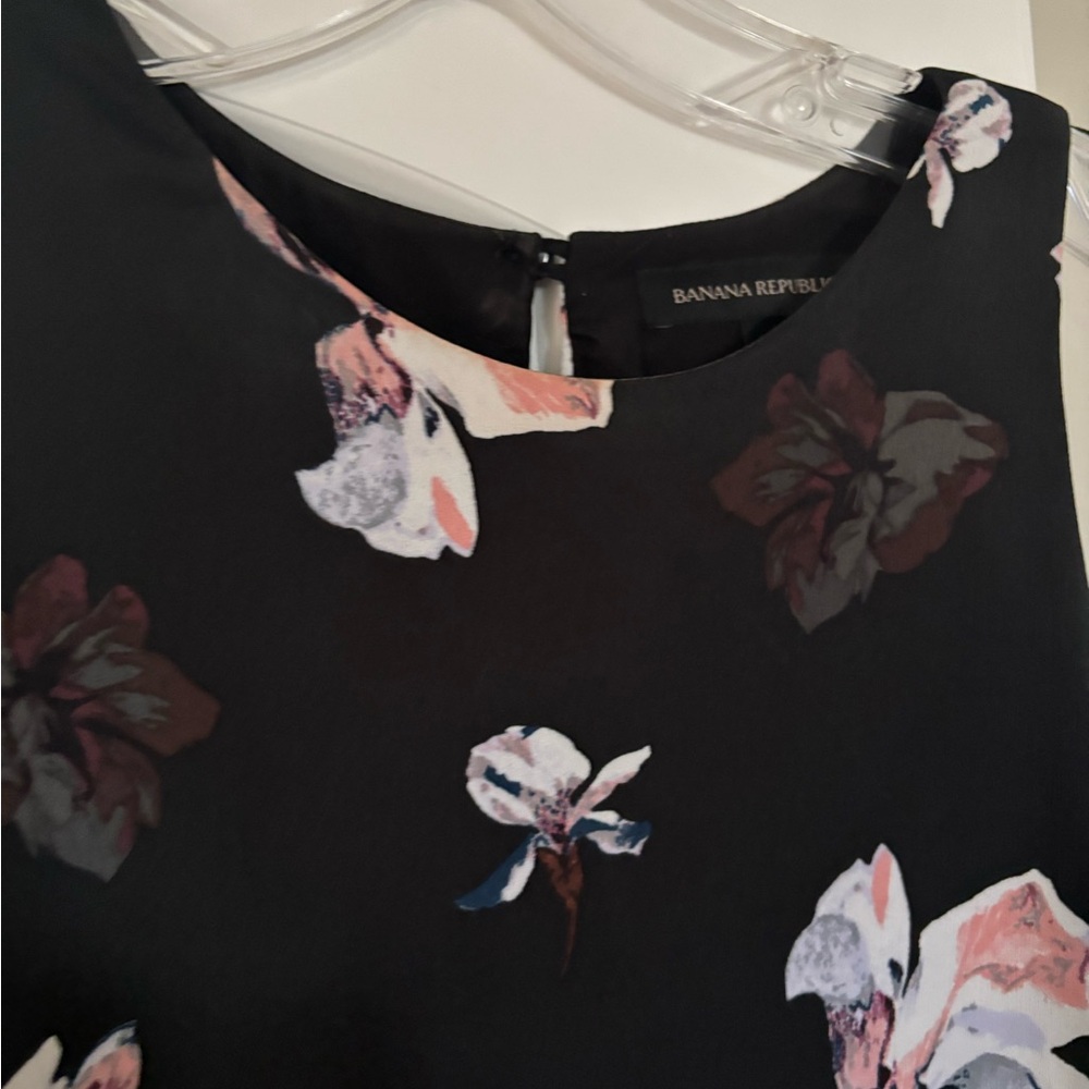 Banana Republic Black Dress with Floral Accents